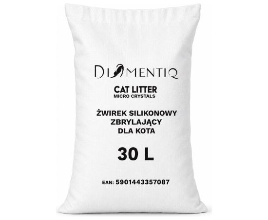 DIAMENTIQ żwirek micro crystals silikonowy, zbrylający dla kota 30l Kaķu pakaiši