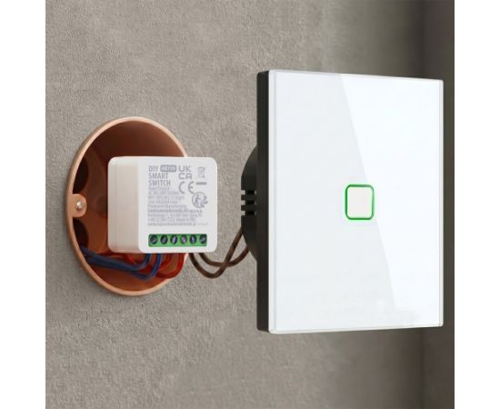 GreenBlue Flush-Mount WiFi Relay, Android/iOS/Alexa/Google Home, 100–240 V AC, 50/60 Hz, max. 16 A, for 150 W LEDs, GB739 Gudrā māja