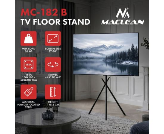 Maclean TV Floor Stand/Mount, 37–80", max. VESA 600x400, max. 60 kg, MC-182 B Крепления для телевизоров