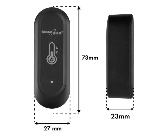 GreenBlue Outdoor WiFi Temperature and Humidity Sensor, Android/iOS, 3.0V DC, LR03x2, IP65, GB741 Gudrā māja