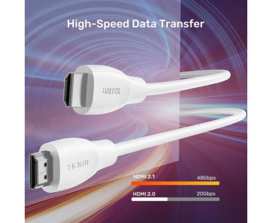 UNITEK HDMI CABLE 2.1 8K HDR WHITE 3M  Кабель HDMI