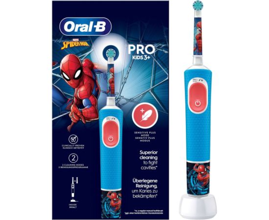 Szczoteczka Braun Elektryczna Vitality Pro Kids Spiderman + Extra Refill (773659) Elektriskās zobu birstes, irigatori