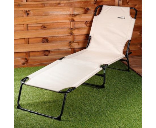 Redcliffs Ogrodowy Plażowy Rozkładany Regulowany Beżowy REDCLIFFS 187 x 55 cm (Ori_489337) Guļamkrēsli un sauļošanās krēsli