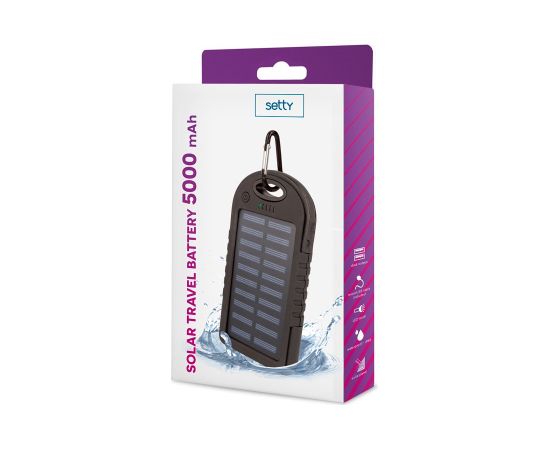 Setty Solar Power Bank 5000mAh Портативный аккумулятор + Micro USB Кабель Power-банки