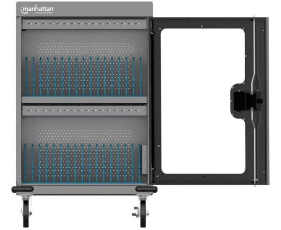 Manhattan uzlādes skapis 32 klēpjdatoriem un planšetdatoriem 32x USB-C PD 576W Telefonu lādētāji 220v