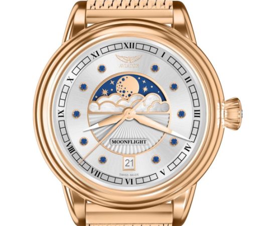 AVIATOR Douglas Moonflight Gemstone Edition Blue Sapphire V.1.33.2.416.5 Rokas pulksteņi 