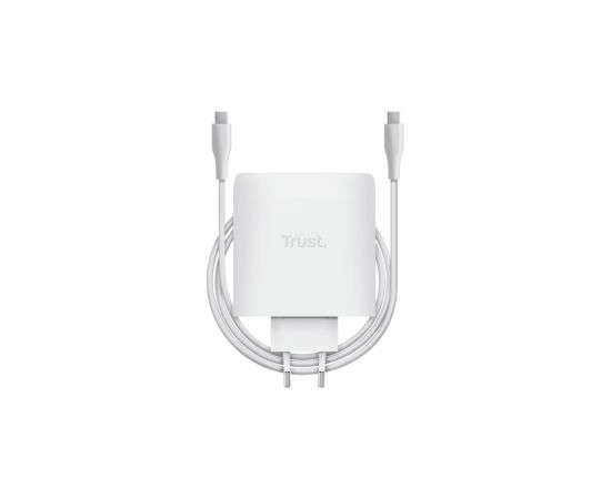 Lādētājs Trust MAXO 100W 2xUSB-C GaN White Зарядки для ноутбуков