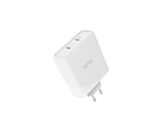 Lādētājs Trust MAXO 100W 2xUSB-C GaN White Зарядки для ноутбуков