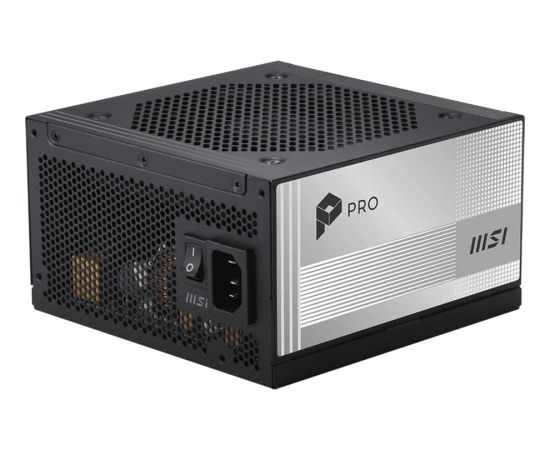 MSI PRO A1000PL PCIE5 1000W (black/white, 1x 12-pin high power GPU, 3x PCIe, cable management, 1000 watts) Datoru barošanas bloki