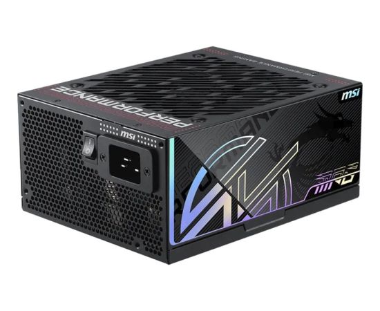 MSI MPG Ai1300TS PCIE5 (black, 2x 12-pin high power GPU, 7x PCIe, cable management, 1300 watts) Datoru barošanas bloki