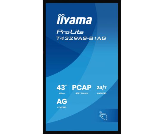 Iiyama ProLite T4329AS-B1AG (108 cm (42.5 inches), black (matt), UltraHD/4K, VA, touchscreen, Android, USB-C) LED / LCD мониторы