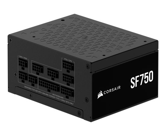 Corsair SF750, PC power supply (black, 1x 12VHPWR, 2x PCIe, cable management, 750 watts) Datoru barošanas bloki
