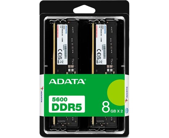 ADATA DDR5 - 16GB - 5600 - CL - 46 (2x 8 GB) dual kit, RAM (black, AD5U56008G-DT, Premier Tray) RAM Operatīvā atmiņa