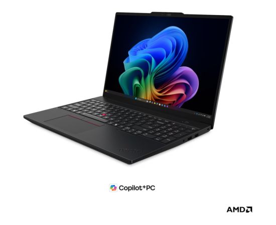 Lenovo ThinkPad T16 G5 AMD Black 16 " IPS 1920 x 1200 pixels WUXGA Anti-glare AMD Ryzen AI 5 PRO 440 16 GB SODIMM DDR5 Solid-state drive capacity 512 GB AMD Radeon 840M Graphics Windows 11 Pro 802.11be Bluetooth version 5.4 Keyboard language Nordic Keyboa Portatīvie datori