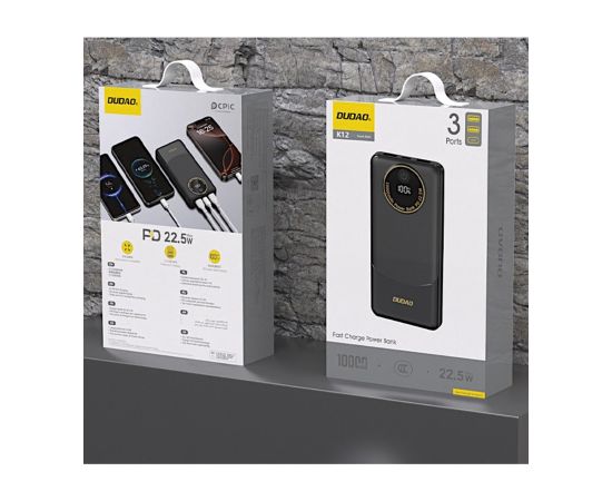 Внешний аккумулятор Power Bank Dudao K12 22.5W 10000mAh черный Power-банки
