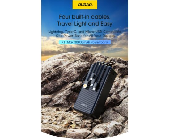 Внешний аккумулятор Power Bank Dudao K11 Max 10W 30000mAh черный Power-банки