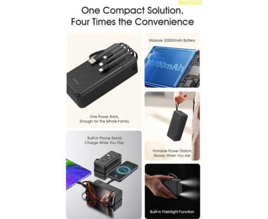 Внешний аккумулятор Power Bank Dudao K11 Max 10W 30000mAh черный Power-банки