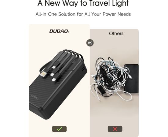 Внешний аккумулятор Power Bank Dudao K11 Max 10W 30000mAh черный Power-банки
