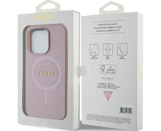 Guess PU Saffiano MagSafe Case Aizsargapvalks Priekš Apple iPhone 15 Pro Max Neoriģinālie Maciņi