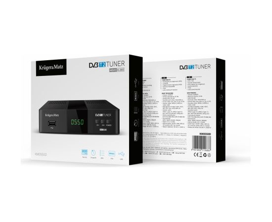 Kruger&Matz DVB-T2 H.265 HEVC Tuner KM0550D Jaunumi - Audio-Video