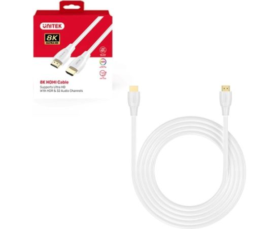 UNITEK HDMI CABLE 2.1 8K HDR WHITE 1M HDMI vadi