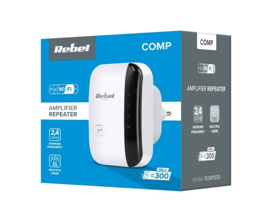 Rebel Wi-Fi signal amplifier KOM1030 white Усилители сигнала (Range Extender)