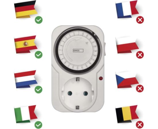 Mehāniskā taimera ligzda TS-MD31 SCHUKO, EMOS Viedās rozetes