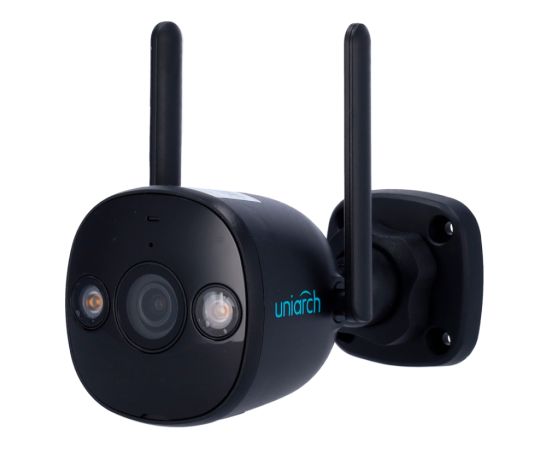 UHO B2D-M5F3D BLACK ~ Uniarch WiFi/IP ārējā kamera 5MP 2.8mm (IR + WHITE LED) / Atbalsta UNV NVR Video novērošanas kameras