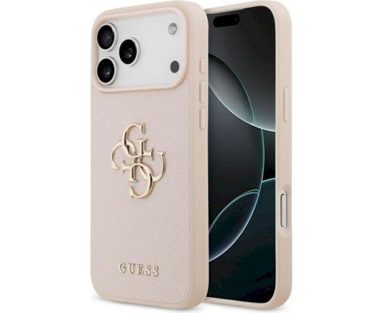 Guess Grained Big 4G & Classic Logo Case Защитный чехол для iPhone 17 Pro Max / розовый Чехлы - альтернативные