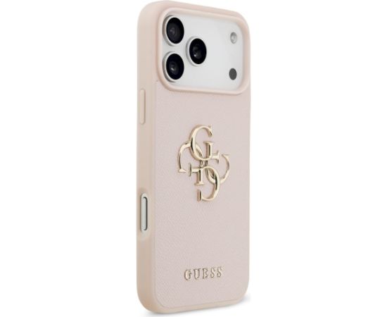 Guess Grained Big 4G & Classic Logo Case Защитный чехол для iPhone 17 Pro Max / розовый Чехлы - альтернативные