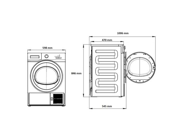 Beko BM3T37239WBB veļas žāvētājs 7kg Veļas žāvētāji
