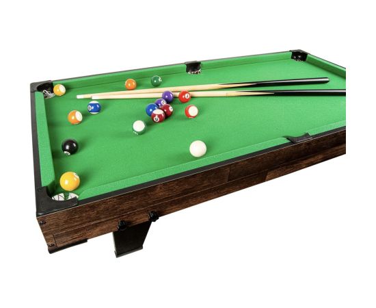 Pūla biljarda galds Bilaro Pool Break (120x60cm), ar zaļu audumu un aprīkojumu Biljards
