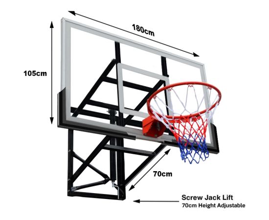 Basketbola vairogs Bilaro Montana Max 180x105cm, 12mm rūdīts stikls Для баскетбола