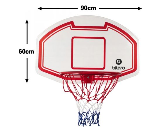 Basketbola vairogs Bilaro Indiana (90x60 cm) ar grozu un tīkliņu Для баскетбола