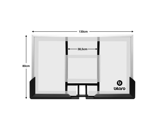 Bilaro Basketbola vairogs (130x80 cm, polikarbonāts) ar universāliem stiprinājumiem Для баскетбола