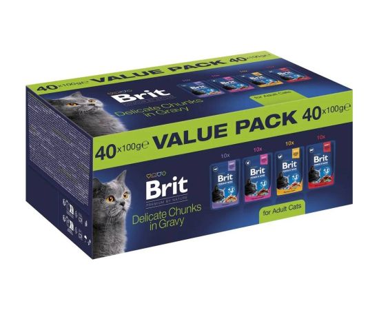 BRIT Premium by Nature Value pack Adult Box - wet cat food - 40x100g Консервы кошек