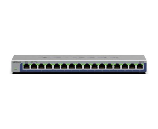 NETGEAR GS116 Unmanaged L2 Gigabit Ethernet (10/100/1000) Black Коммутаторы (Switch)