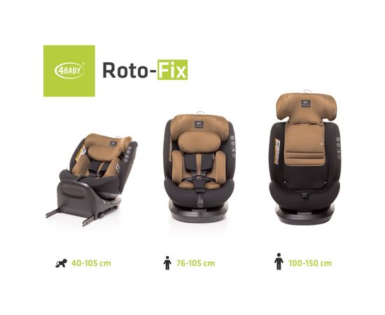 4baby Autosēdeklis ROTO-FIX mokka (40-150 cm) Autokrēsli un palikņi