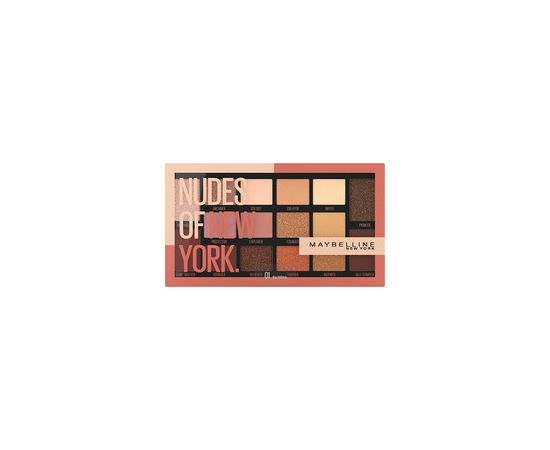 Maybelline Nudes of New York - Palette of 16 eye shadows 18.0g Dekoratīvā kosmētika