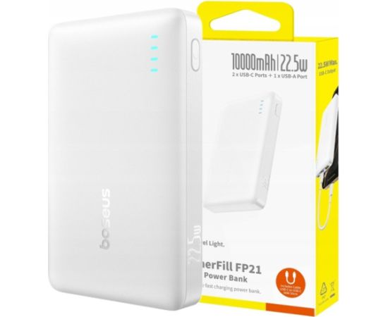 Baseus EnerFill FP21 Портативный аккумулятор 10000 mAh 22.5W USB-A USB-C / белый Power-банки