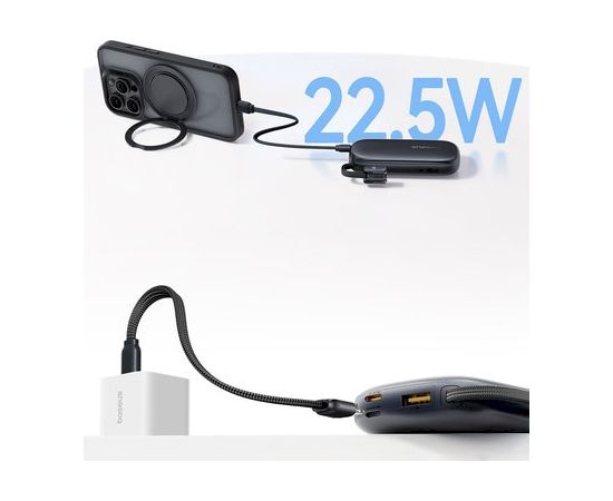 Baseus EnerFill FC21 QPow3 Ultra Pārnēsājamā baterija 10000 mAh 22.5W / melna Power Banks