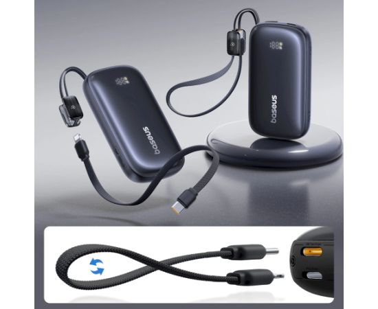 Baseus EnerFill FC21 QPow3 Ultra Pārnēsājamā baterija 10000 mAh 22.5W / melna Power Banks