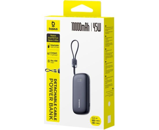 Baseus EnerFill FC21 Qpow 3 Ultra Pārnēsājamā baterija 10000 mAh 45W / melns Power Banks