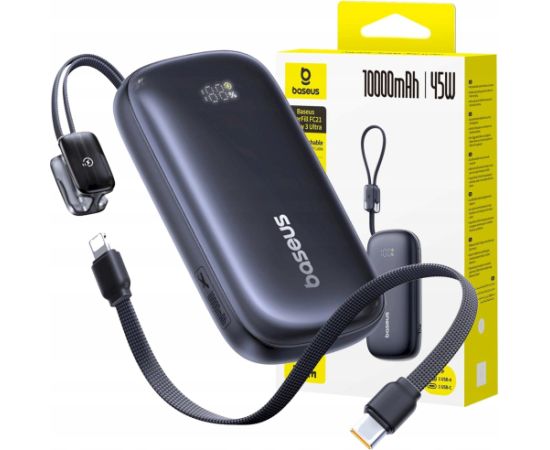 Baseus EnerFill FC21 Qpow 3 Ultra Pārnēsājamā baterija 10000 mAh 45W / melns Power Banks