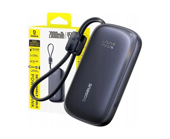 Baseus EnerFill FC21 Qpow 3 Ultra Pārnēsājamā baterija 20000 mAh 22.5W / melns Power Banks
