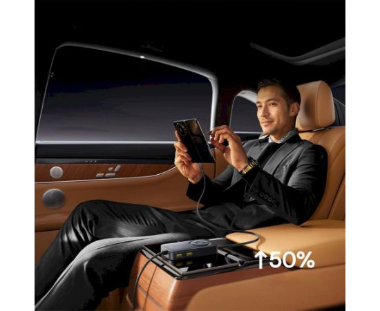 Baseus PrimeTrip VW1 Auto lādētājs 60W ar integrētu kabeli 6 ierīcēm / melna Telefonu lādētāji 12v Automašīnām