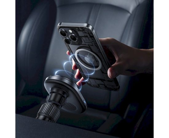 Baseus PrimeTrip VC1 Pro Bezvadu auto lādētājs Qi2 ventilācijas restei / melns Telefonu lādētāji 12v Automašīnām
