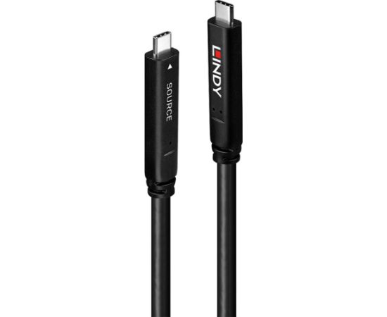 Lindy USB 3.2 Gen 2 & DP 1.4 Type C hybrid cable (black, 15m) Data USB kabeļi