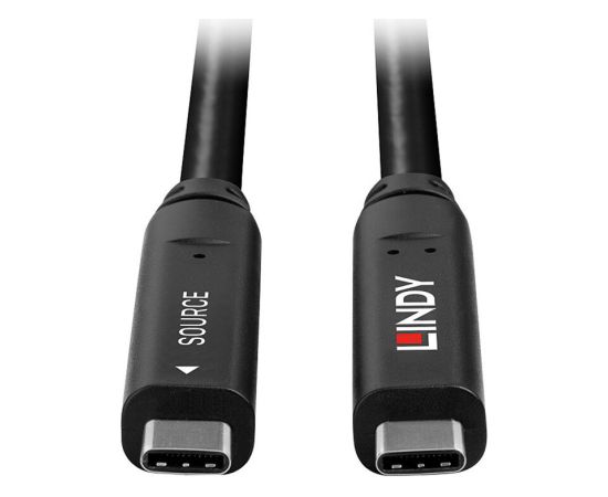 Lindy USB 3.2 Gen 2 & DP 1.4 Type C hybrid cable (black, 15m) Data USB kabeļi