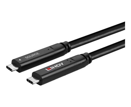 Lindy USB 3.2 Gen 2 & DP 1.4 Type C hybrid cable (black, 15m) Data USB kabeļi